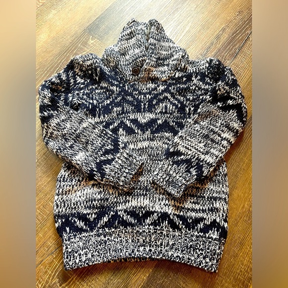 Gymboree 
Navy blue and white/ivory shawl collar sweater - Picture 1 of 5